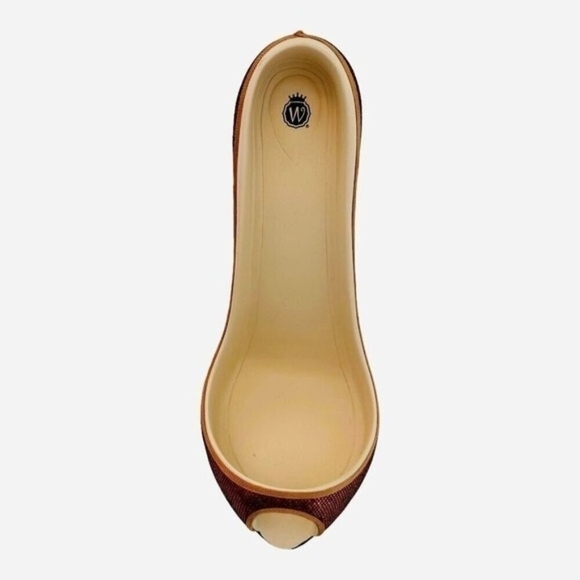 Wild Eye Designs Orange Sequin High Heel Wine Bottle Holder Shoe Display - Picture 6 of 8